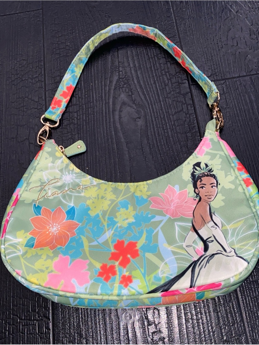 Disney The Princess and the Frog Tiana Floral Green Handbag